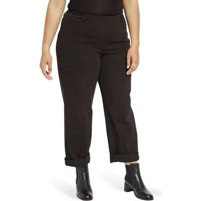 Lyssé Lysse Penelope Pull-on Knit Barrel Jeans In Black