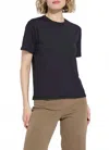 Lyssé Perfect Box-cut Tee In Black In Blue