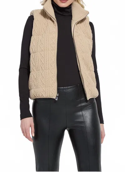Lyssé Petra Reversible Puffer Sweater Vest In Blond Wood In Neutral