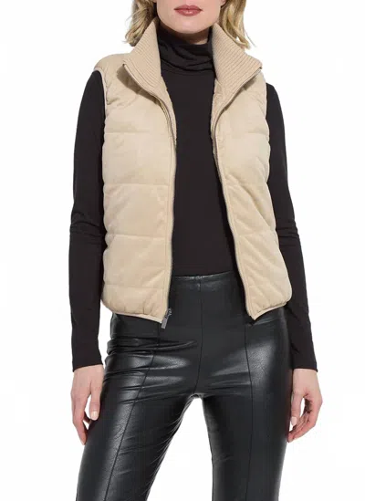 Lyssé Petra Reversible Puffer Sweater Vest In Blond Wood In Brown