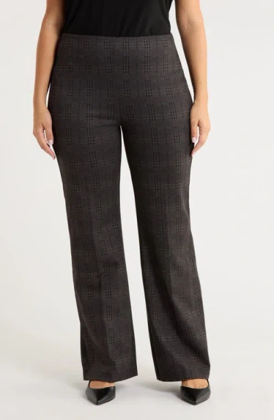 Lyssé Lysse Plaid High Waist Ponte Knit Pants In Black