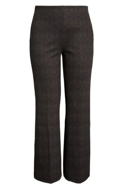 Lyssé Lysse Plaid High Waist Ponte Knit Pants In Brown