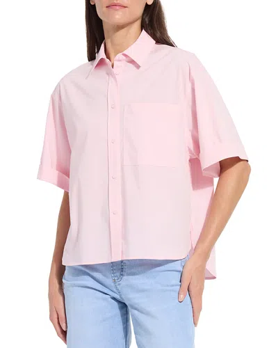 Lyssé Plus Corinna Oversized Cropped Shirt In Pink