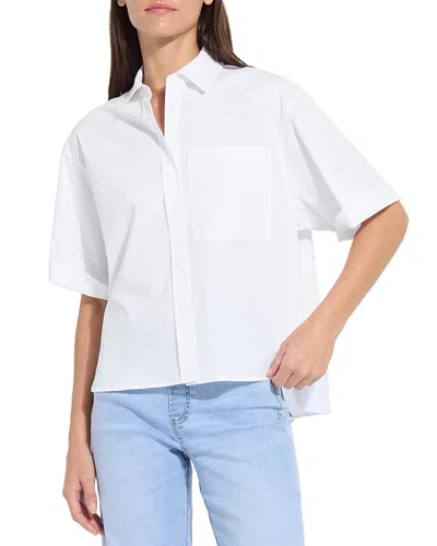 Lyssé Plus Corinna Oversized Cropped Shirt In White