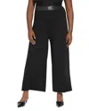 Lyssé Plus Denver High Waist Wide Leg Ponte Pants In Black
