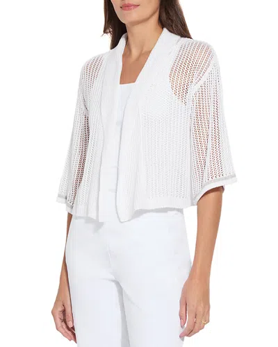 Lyssé Plus Elera Mesh Cardigan In White