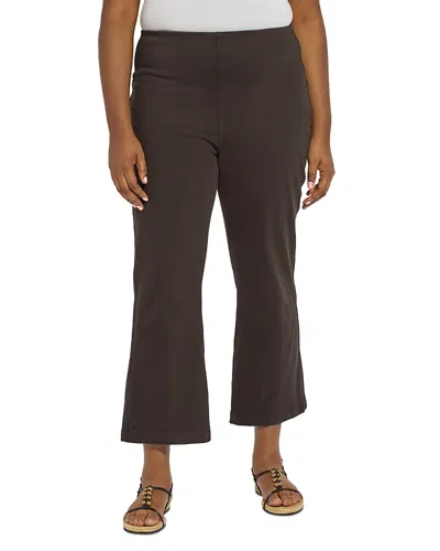 Lyssé Plus High Rise Ankle Baby Bootcut Jeans In Black In Antique Stone Green
