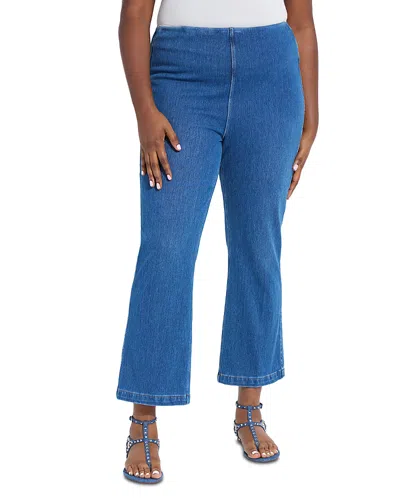 Lyssé Plus High Rise Ankle Baby Bootcut Jeans In Black In Blue
