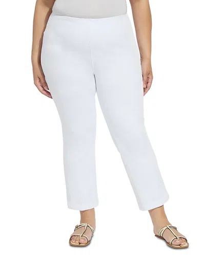 Lyssé Plus High Rise Ankle Baby Bootcut Jeans In Black In White