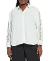 Lyssé Plus Natasha Lace Trim Shirt In White