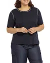 Lyssé Plus Odessa Reversible Short Sleeve Tee In True Navy