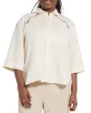 Lyssé Plus Roxanna Linen Embroidered Shirt