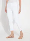 Lyssé Poppy Embroidered Crop Demin Legging In White In White