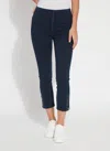 Lyssé Poppy Embroidered Crop Denim Pants In Indigo In Blue