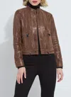 Lyssé Lysse Snake Embossed Faux Suede Jacket In Brown
