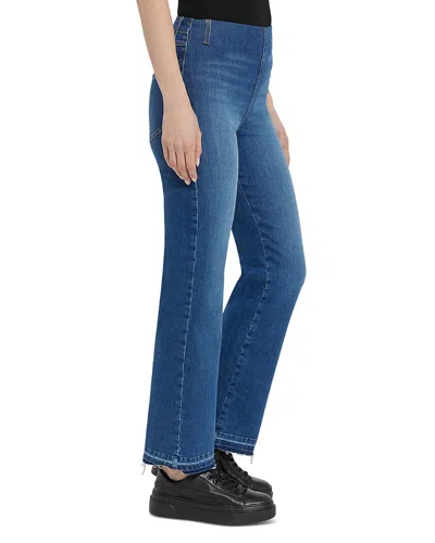 LYSSÉ PREMIUM DENIM RELAXED HIGH RISE STRAIGHT JEANS IN AUTHENTIC MIDWASH