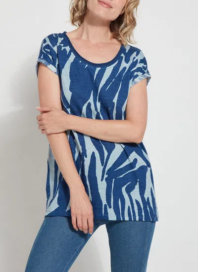 Lyssé Printed Classic Tunic In Blue