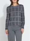 Lyssé Priscilla Embellished Sweater In Soft Winter Plaid