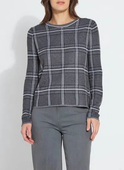 Lyssé Priscilla Embellished Sweater In Soft Winter Plaid