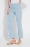 Lyssé Pull-on Crystal Embellished Baby Bootcut Ankle Jeans In Blue