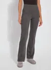 Lyssé Pull On Ponte Knit In Charcoal In Pink