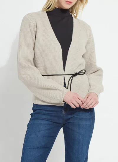 Lyssé Ravenna Peplum Knitted Cardigan In Refined Taupe