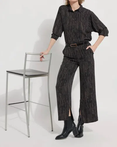 Lyssé Renee Stretch Woven Blouse In Black In Grey