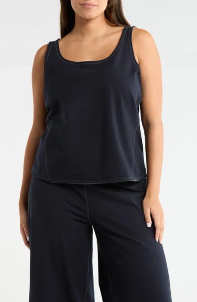 Lyssé Lysse Reversible Essential Stretch Cotton Tank In Black