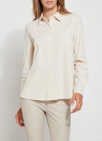 Lyssé Roll Tab Button Down Shirt In Metallic