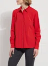 Lyssé Roll Tab Button Down Shirt In Persian In Red