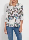 Lyssé Roll Tab Connie Print Shirt In Upbeat Canvas In Multi
