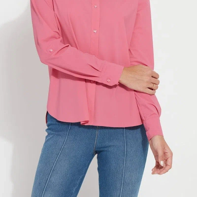 Lyssé Roll Tab Connie Shirt (plus Size) In Pink