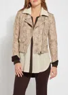 LYSSÉ ROSALIND DETACHABLE COLLAR JACKET IN TAN