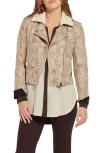 Lyssé Rosalind Detachable Collar Jacket In Tan In Rock Snake