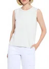 Lyssé Rowan Reversable Knit Shell Tank Top In Pearl Gray Off-white Melange In Multi