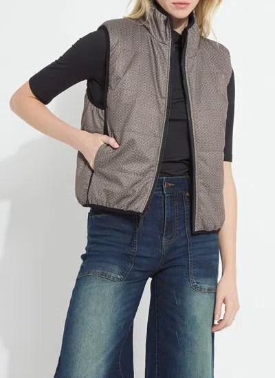 Lyssé Rowyn Reversible Sleeveless Puffer Vest In Donegal Tweed