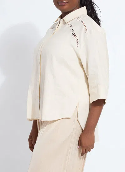 Lyssé Roxanna Embroidered Shirt Curvy In Sand