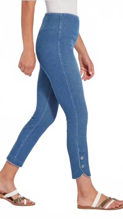 Lyssé Rye Crop Legging In Mid Wash In Blue