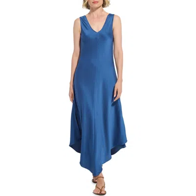 Lyssé Lysse Sakura Satin Handkerchief Maxi Dress In Blue