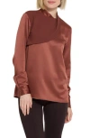 Lyssé Lysse Sally High Neck Draped Top In Brown