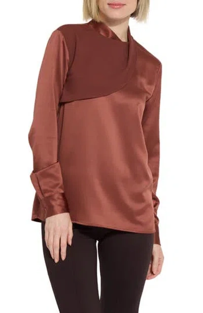 LYSSÉ LYSSE SALLY HIGH NECK DRAPED TOP