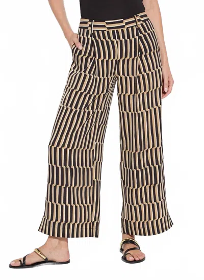 Lyssé Santana Pleated Trouser In Breezy Step In Brown