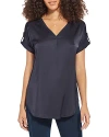 Lyssé Santorini Roll Cuff Top In True Navy