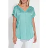 Lyssé Lysse Santorini V-neck Top In Blue