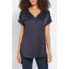 Lyssé Lysse Santorini V-neck Top In Blue