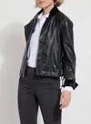 LYSSÉ SAWYER MOTO JACKET IN BLACK