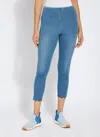 Lyssé Scallop Hem Denim (25.5" Inseam) In Blue