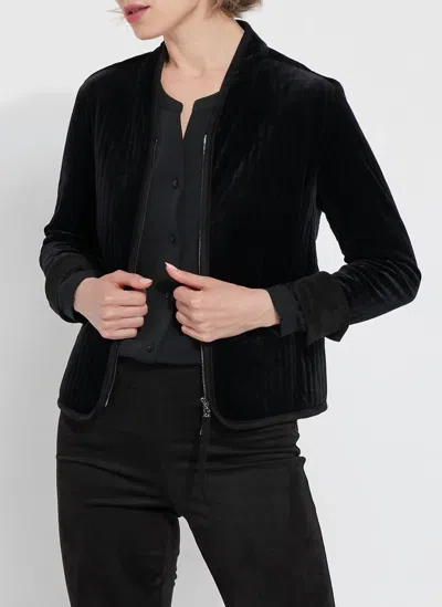Lyssé Scarlett Quilted Velvet Jacket In Black