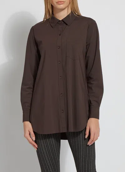 Lyssé Schiffer Button Down - Double Espresso In Multi