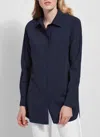 Lyssé Schiffer Button Down (plus Size) In Blue